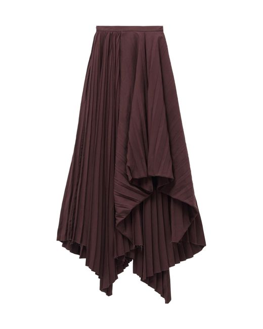 McQueen Pleated Asymmetric Midi Skirt in Purple | Lyst