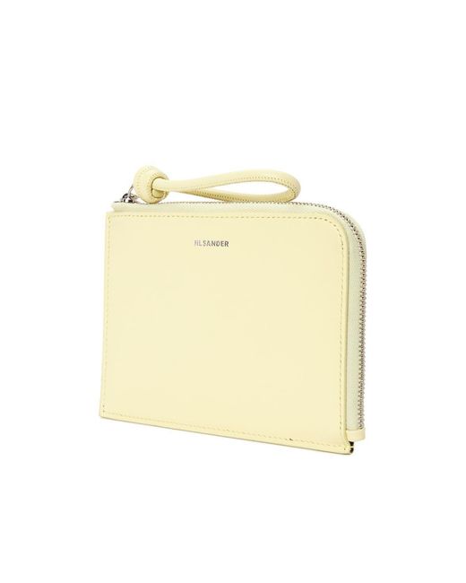 Jil Sander Natural Zipper Card Holder