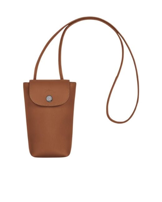 Longchamp Brown Le Pliage Xtra Leather Phone Case