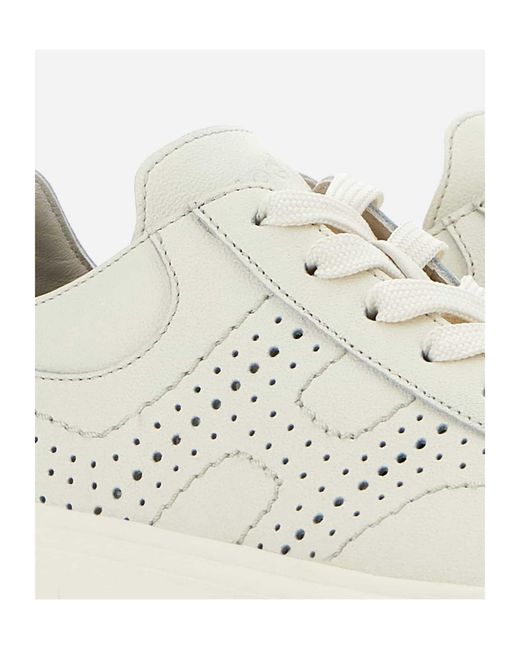 Hogan White Logo-Perforated Chunky Sneakers