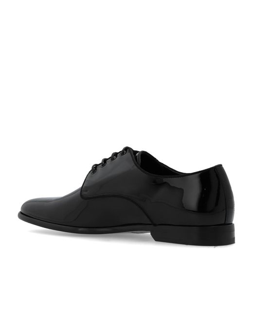Dolce & Gabbana Black Round Toe Derby Shoes for men