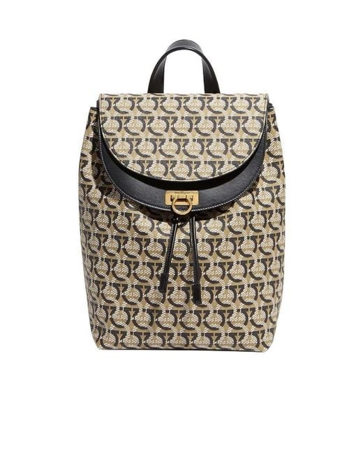 Ferragamo Multicolor Monogram-Logo Backpack