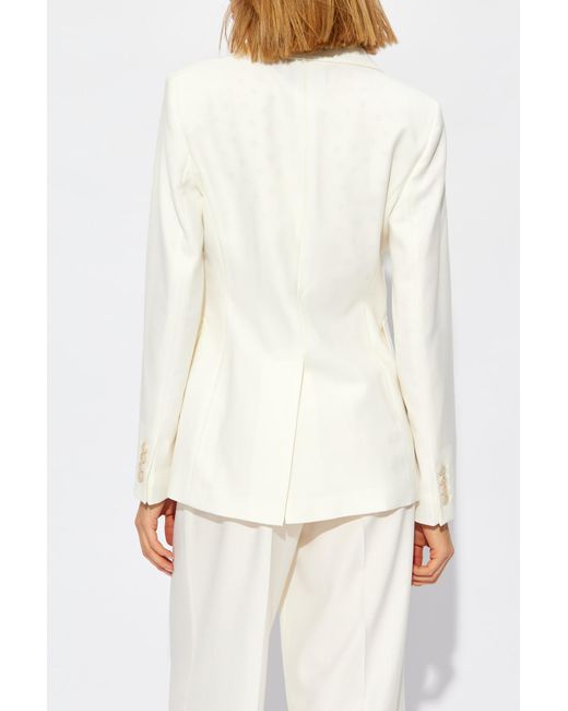 Max Mara White Sanna Double-Breasted Long-Sleeved Jacket
