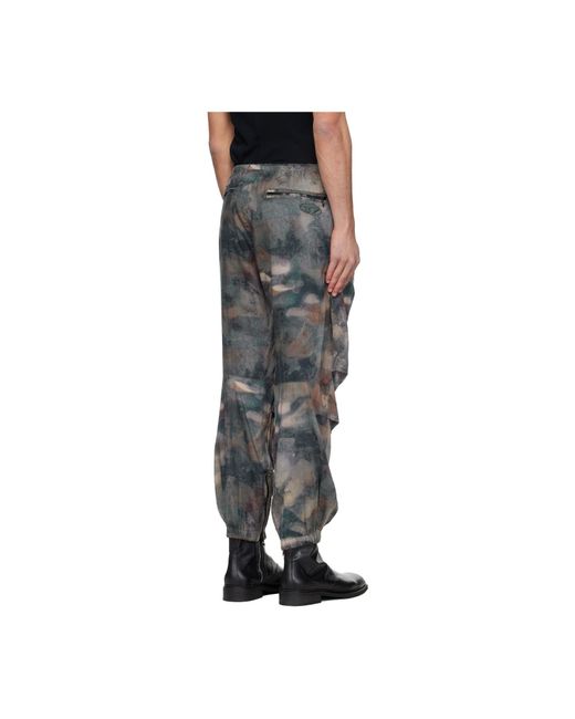 DIESEL Gray Stitched Trousers for men