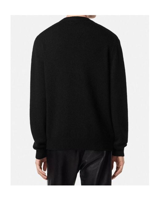 Versace Black Jaguar-Embellished Sweater for men