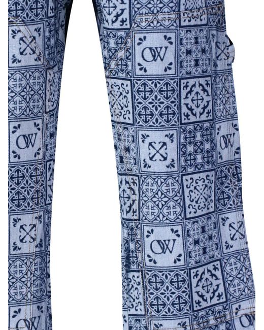 Off-White c/o Virgil Abloh Blue Belt-Loop Jeans for men