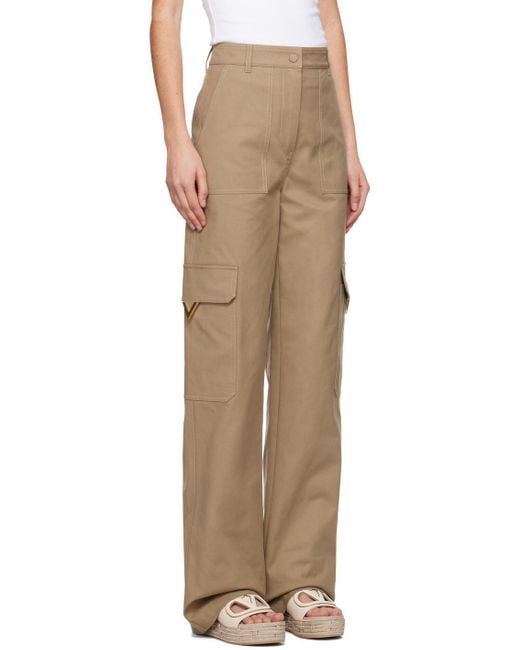 Valentino Natural High Waist Wide Leg Trousers
