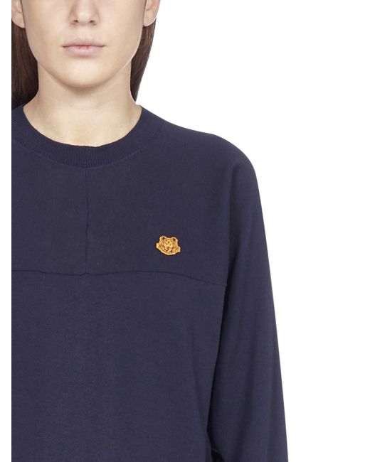 KENZO Blue Tiger Crest Knit Sweater