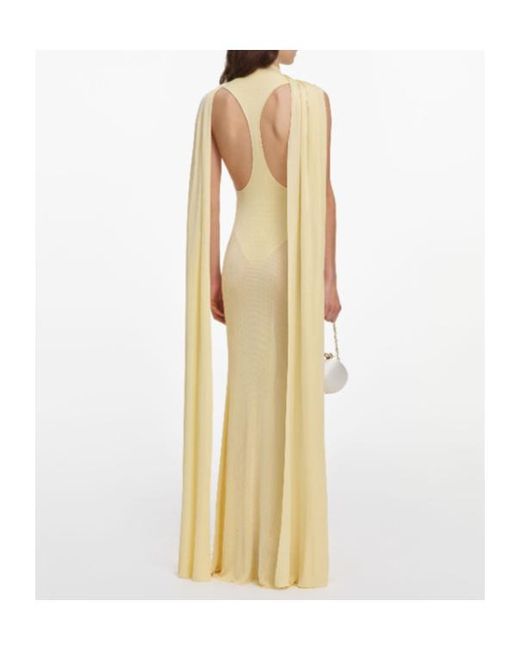 Self-Portrait Natural Viscose Knit Scarf Maxi Dress