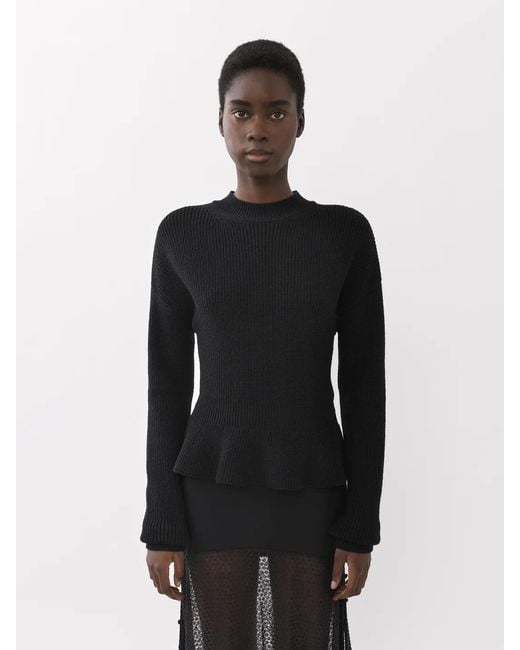 Chloé Black Chloé Peplum Knitted Jumper