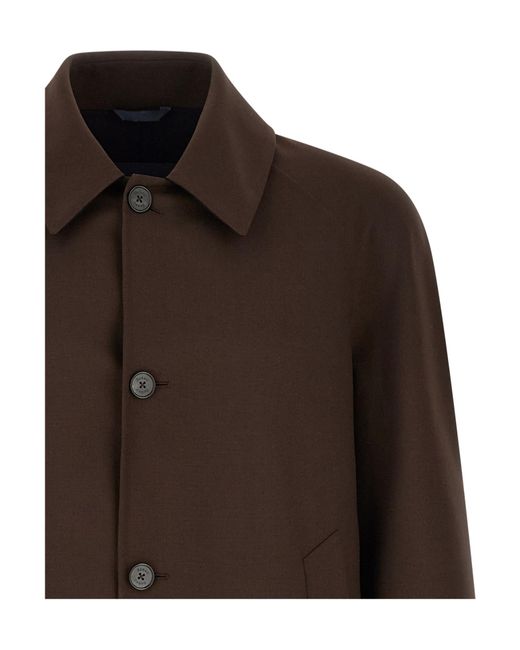 Herno Brown Button-Up Long-Sleeved Jacket for men