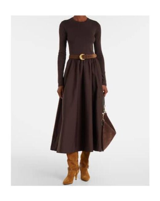 Polo Ralph Lauren Brown Cotton Midi Dress