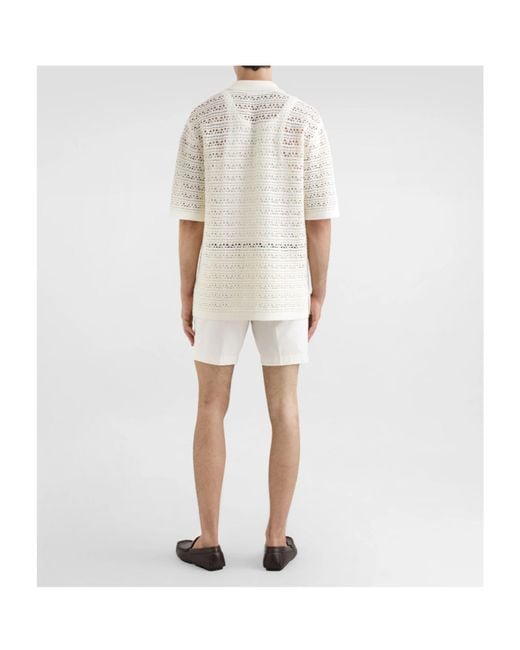 Dolce & Gabbana White Pleated Shorts for men