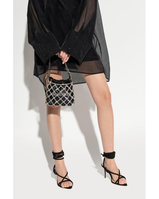 Off-White c/o Virgil Abloh White Crystal Embellished Top Handle Bag