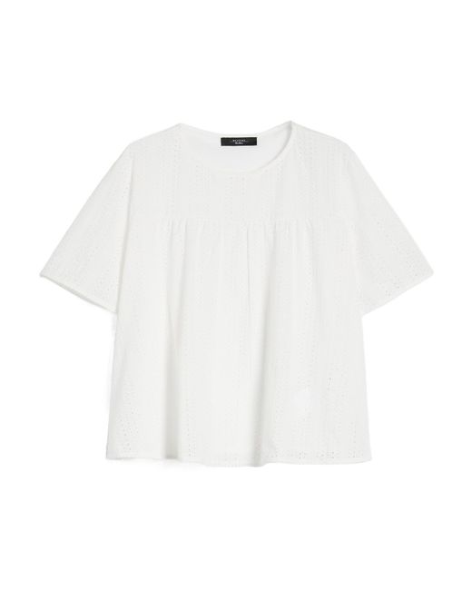 Weekend by Maxmara White Poplin And Jersey Top