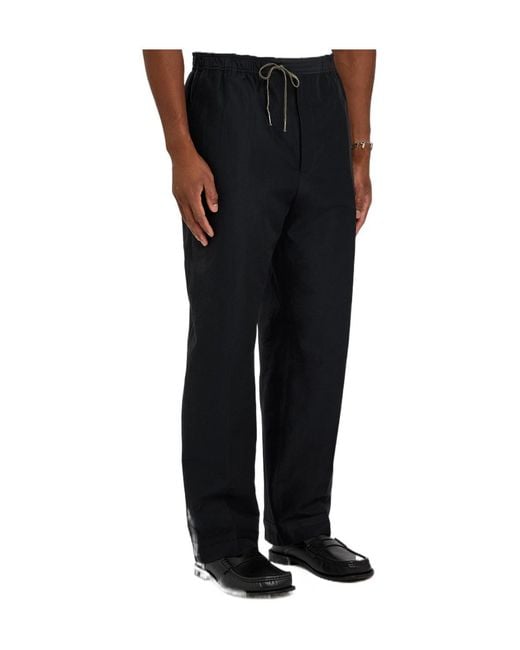 Maison Margiela Black Straight-Leg Cotton-Blend Trousers for men