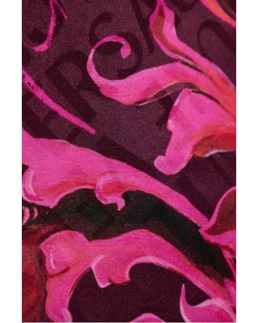 Versace Jeans Red Couture Barocco Pattern Long-Sleeved Shirt