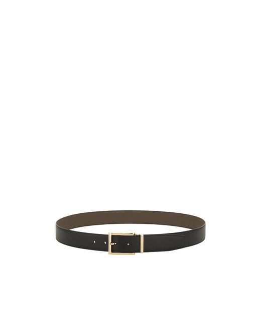 Ferragamo White Gancini Reversible Leather Belt for men