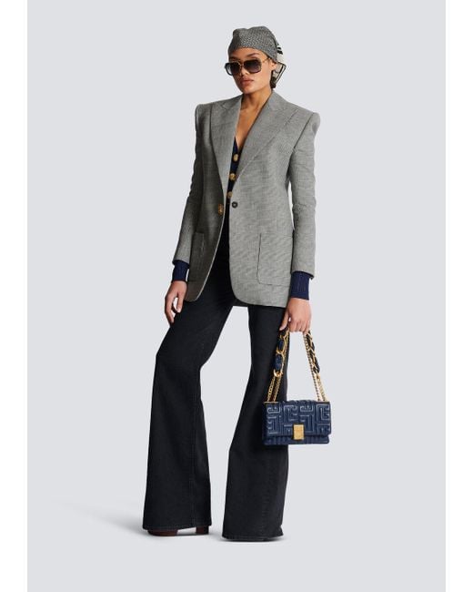 Balmain Gray 1-Button Jacket