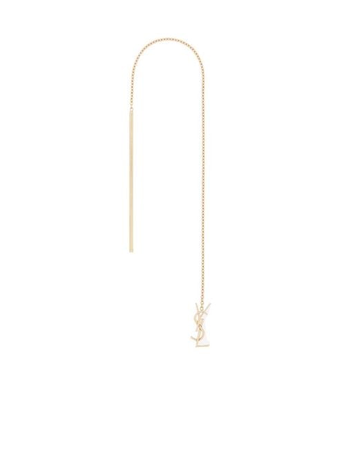 Saint Laurent White Cassandre Drop Earring