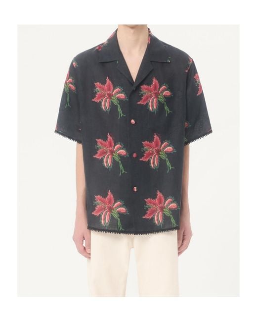 Valentino Multicolor Floral Printed Bowling Shirt for men