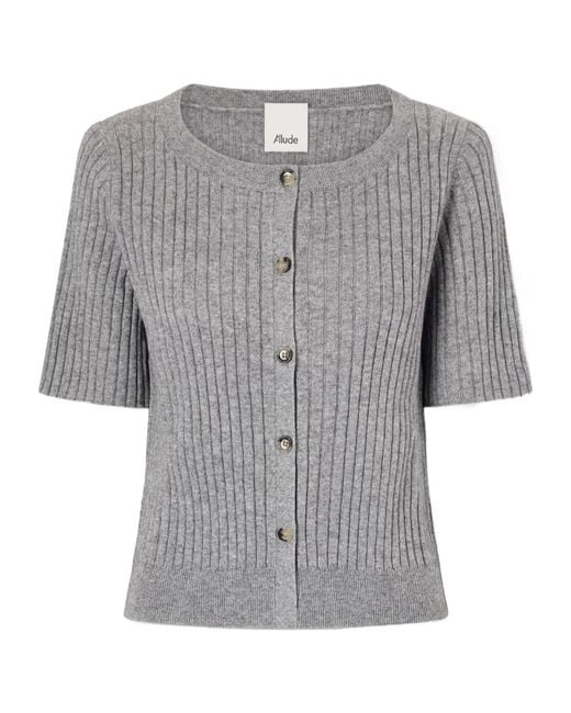 Allude Gray Slim-Fit Knit Top