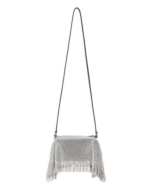 Alexander Wang Gray Divina Pochette Crystal Mesh Bag