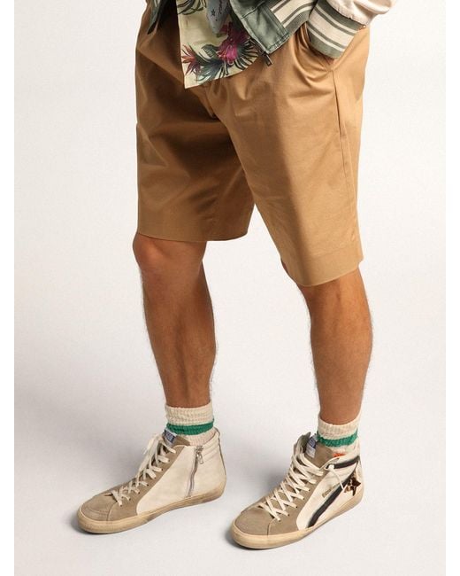 Golden Goose Deluxe Brand Natural Slide Sneakers With Leopard-Print Pony Skin Star And Leather Flash for men
