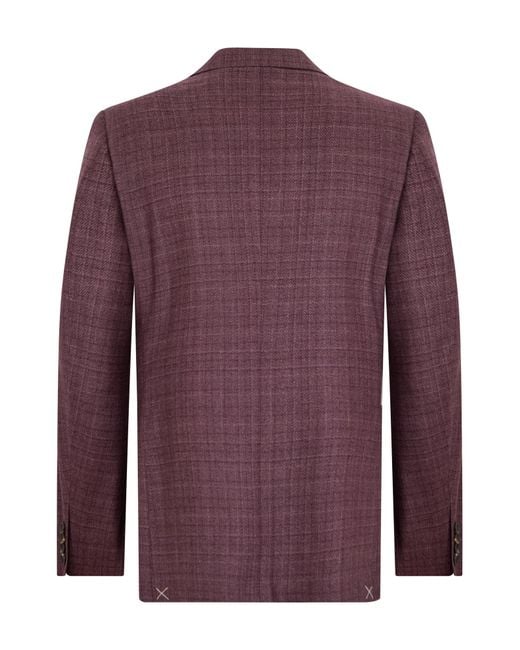 Canali Purple Long-Sleeve Blazer for men