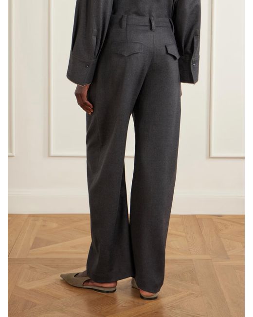 Brunello Cucinelli Gray Pleated Straight Leg Pants