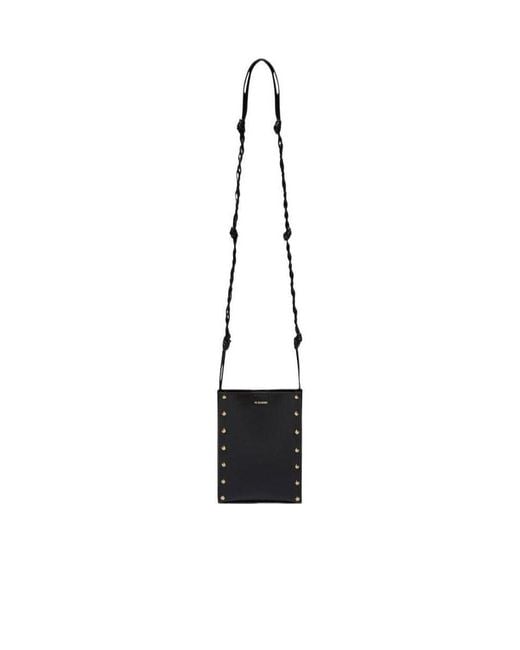 Jil Sander White Stud Embellished Shoulder Bag