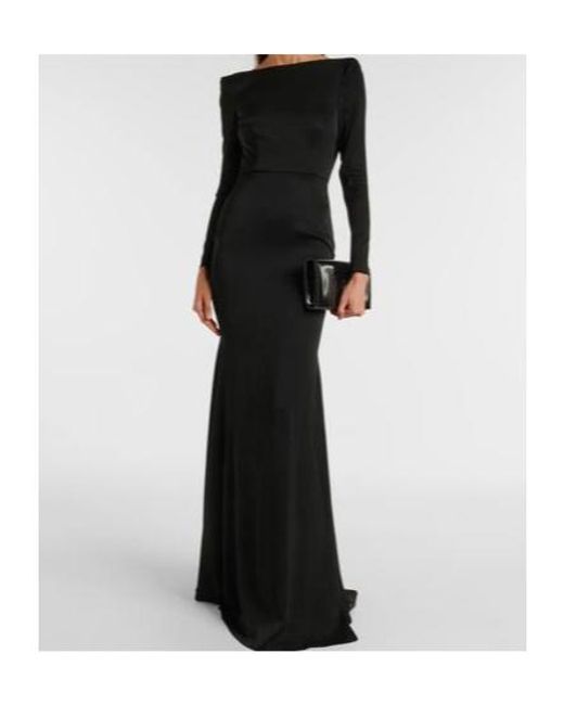 Alex Perry Black Satin Crêpe Corset Gown