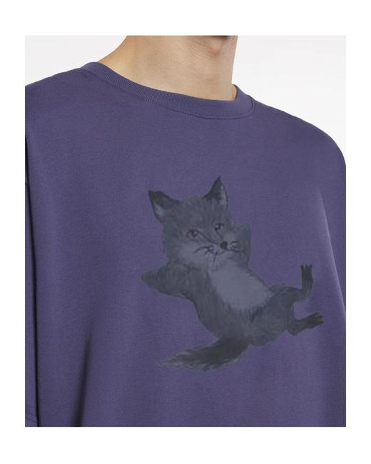Maison Kitsuné Blue Maison Kitsuné Chillax Print Oversize T-Shirt for men
