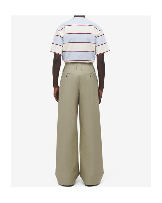 McQueen Natural Wool-Mohair Wide-Leg Chinos for men