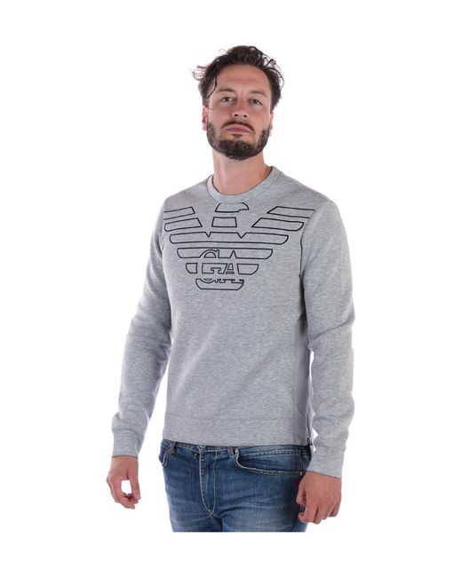 Emporio Armani Gray Logo Sweater for men