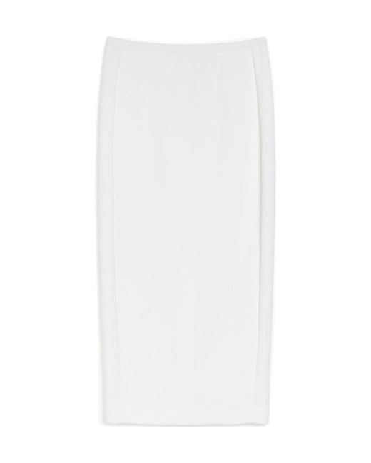 Max Mara White Jersey Midi Skirt