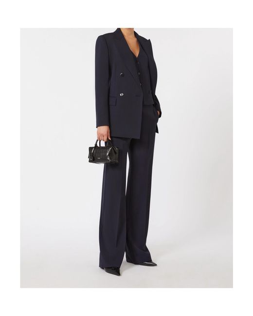 Max Mara Blue Studio Grembo Double-Breasted Blazer