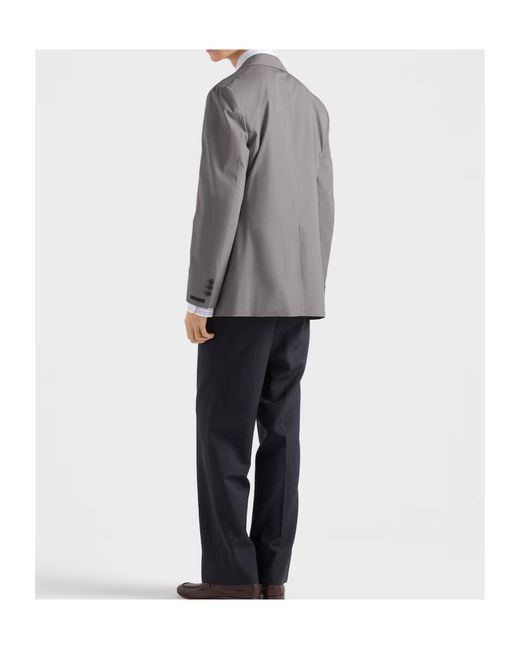 Prada Gray Single-Breasted Cotton Jacket for men