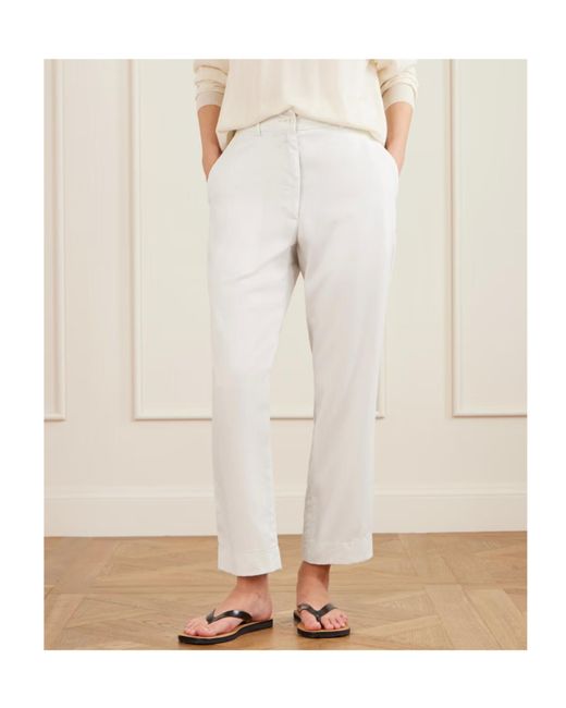 The Row White Karsten Cropped Cotton Straight-Leg Pants