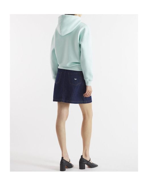 Maison Kitsuné Blue Maison Kitsuné Bold Fox Head Patch Drawstring Hoodie