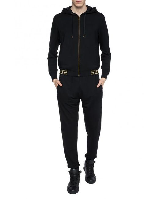 Versace Black Greca Track Pants for men