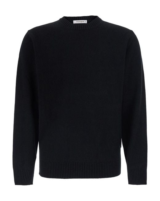 Kangra Cashmere Blue Long-Sleeve Crew-Neck Sweater for men