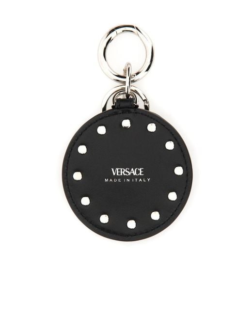 Versace Black Medusa Head Plaque Keyring for men