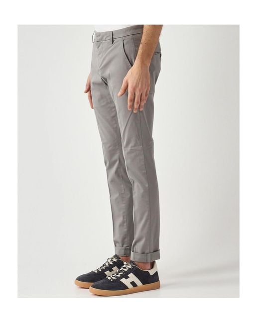 Dondup Gray Slim Chino Pants for men