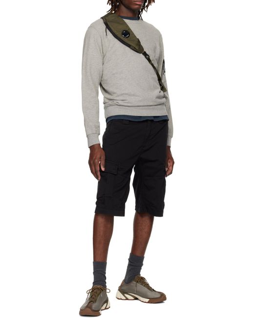 C P Company Gray Long-Sleeved Crew Neck Sweatshirt for men