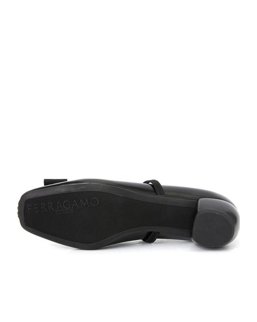 Ferragamo Black Zina Bow Heels
