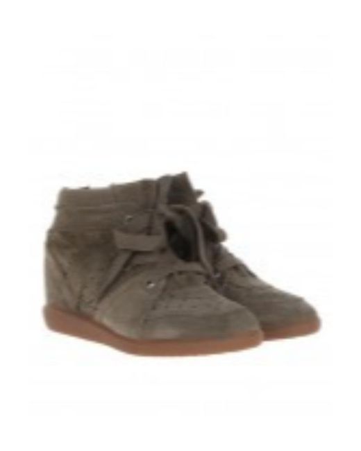 Isabel Marant Brown Bobby Wedge Sneakers