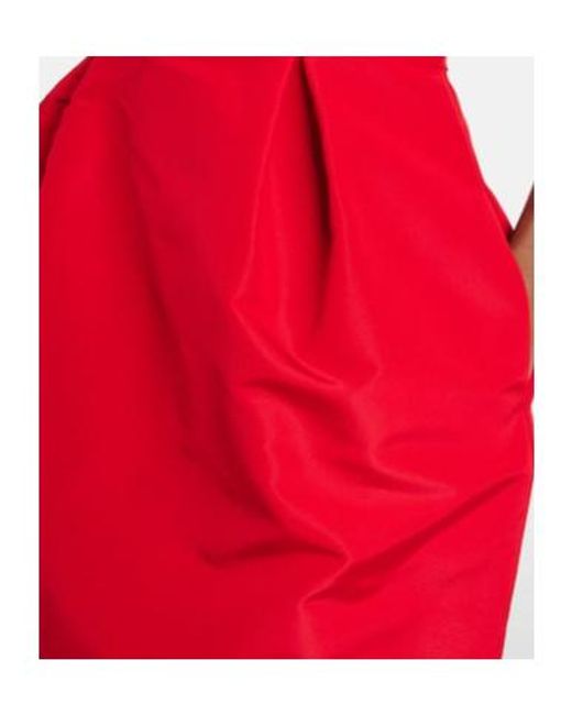 Carolina Herrera Red Off-Shoulder Silk Maxi Dress