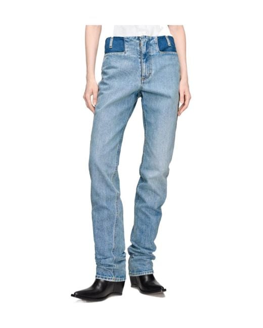 Maison Margiela Blue Two-Tone Denim Trousers
