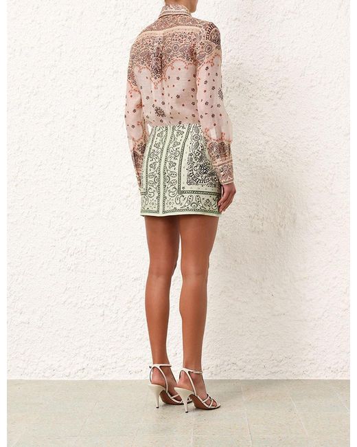 Zimmermann Metallic Printed Skirt